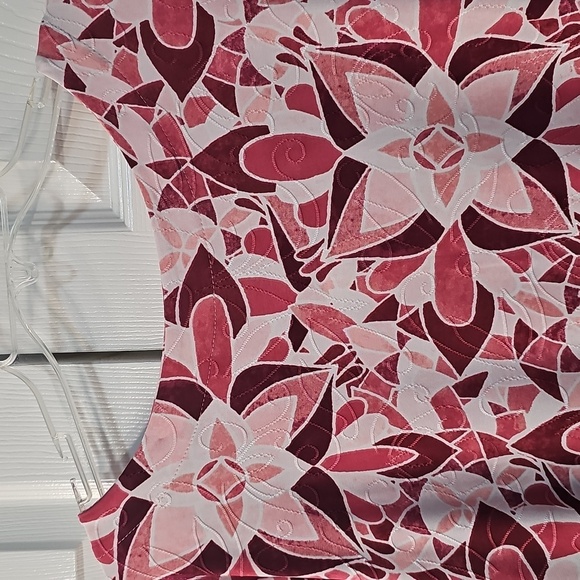 NWT JM Collection Petite XL Floral tile Jacquard Scoop Neck Ruby Slippers Combo - Picture 6 of 9